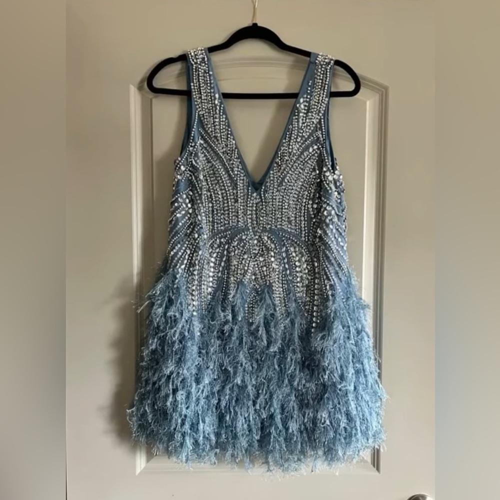 ASOS Blue and Silver Embellished Maxi Dress